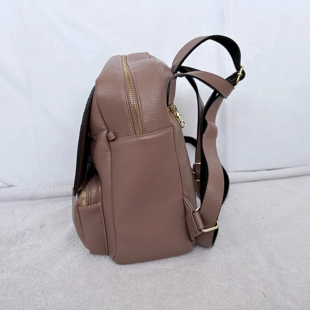 Steve Madden Faux Leather Mauve Backpack & Gold Accents Casual Women's Bag Sz M - Picture 4 of 15